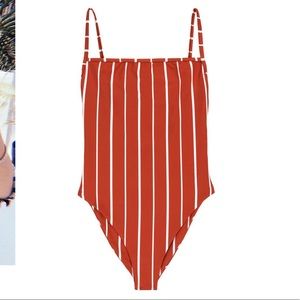 SAME Los Angeles Adobe white stripe swimsuit